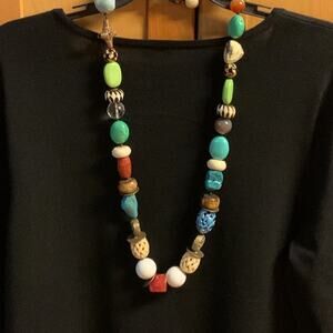 Vintage Multi Stone Long Necklace